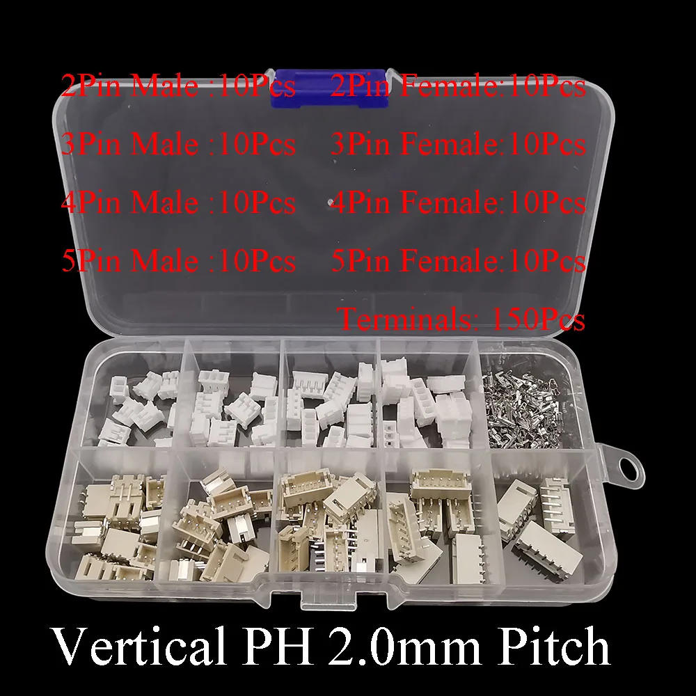 1 Box SH 1,0 MM/JST 1,25 mm/ZH 1,5 mm/PH 2,0 mm/XH2,54 mm/VH 3,96 mm Stecker Buchse Gehäuse Crimp Terminal Connector Kit