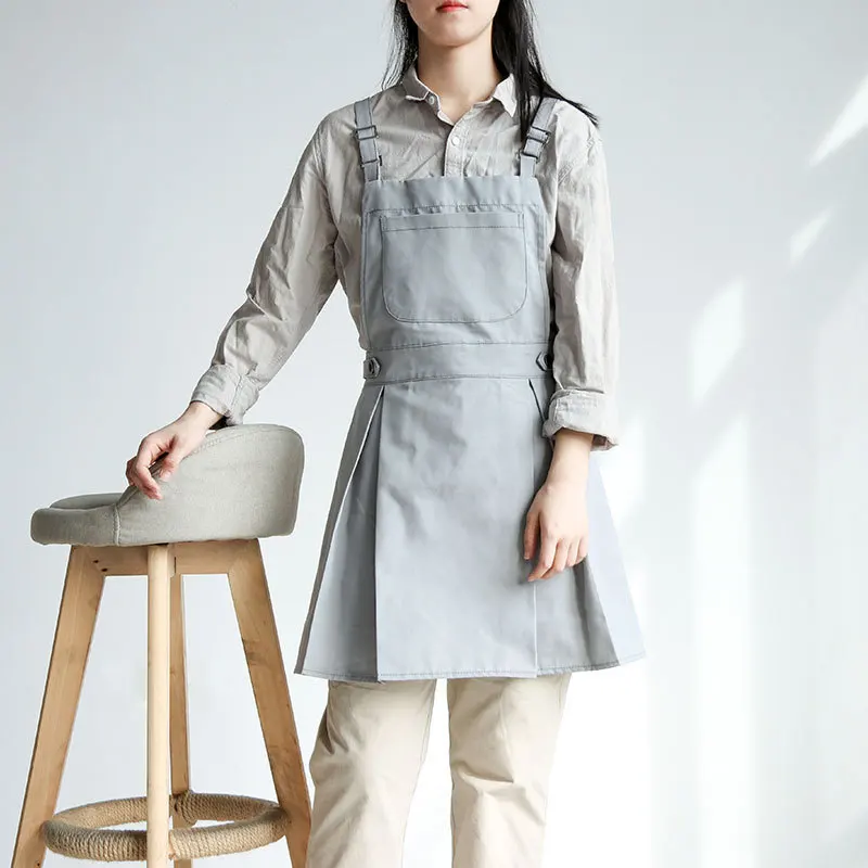 Elegante grembiule femminile per la cucina domestica, ristorante, fiorista, caffè, servizio, uniforme, opzione logo personalizzato