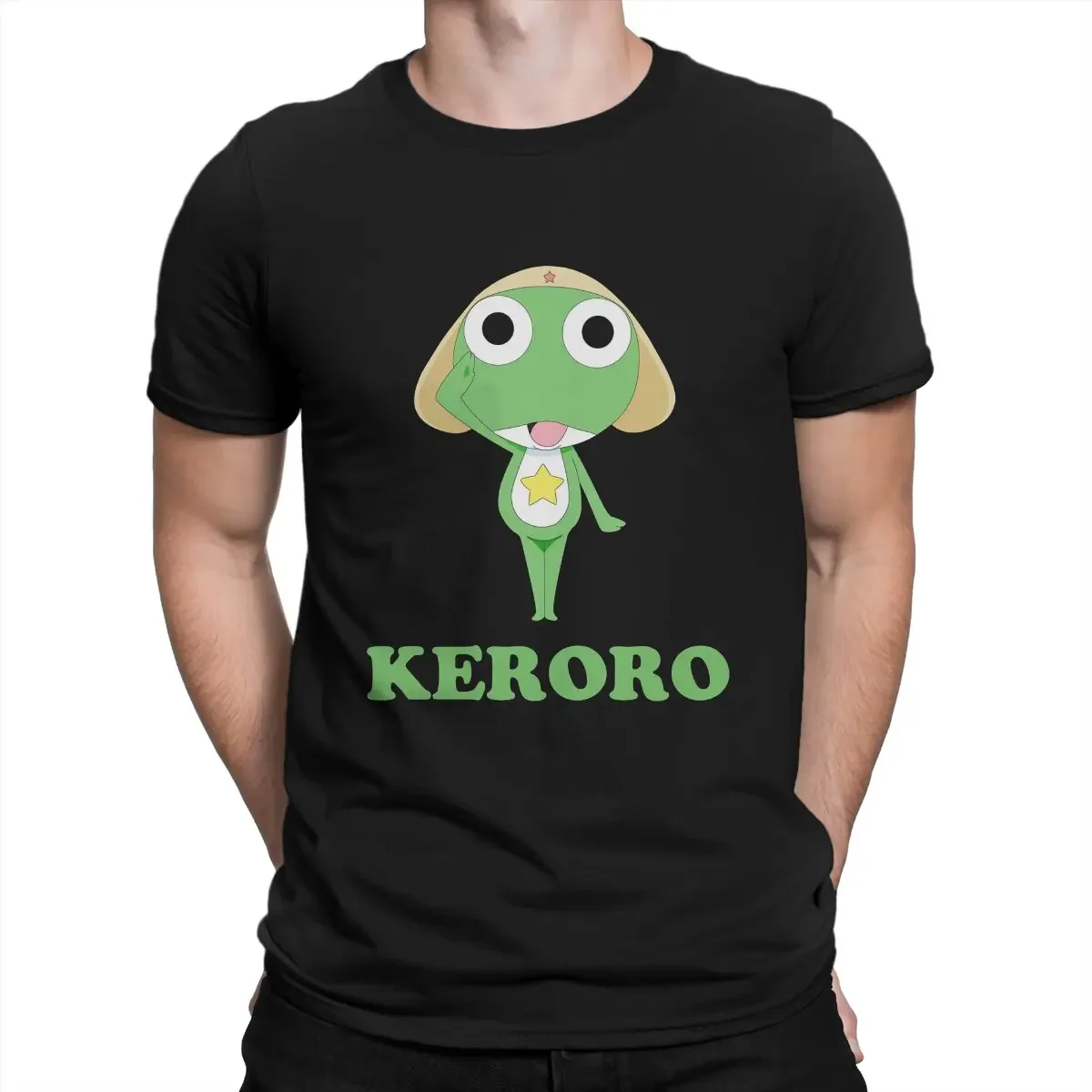 Sgt Frog Keroro Gunso Cartoon Anime Creative TShirt for Men Reporting Round Collar Basic T Shirt Distinctive Birthday Gifts