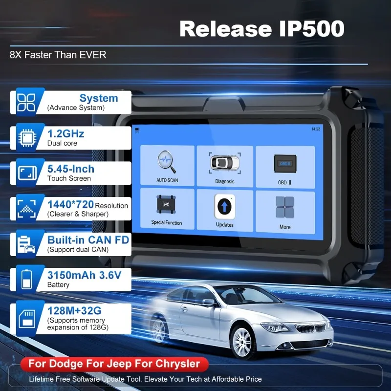 IP500 For BMW OBD2 Bi-Directional Scan Tool With ECU Coding 23+ Reset Injector Code Services-Free Lifetime Updates