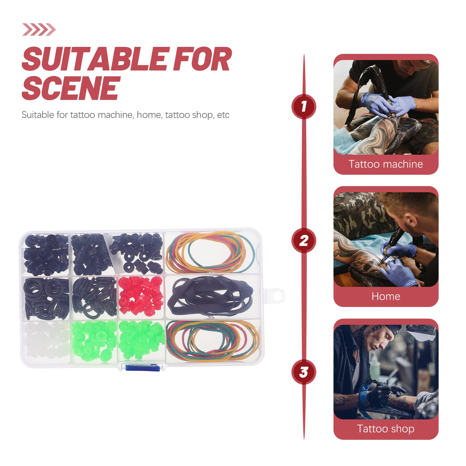 

270Pcs High Strength Rubber Bands Pin Cushions Anti-Vibration Apron Supplies Accessories Rubber Band