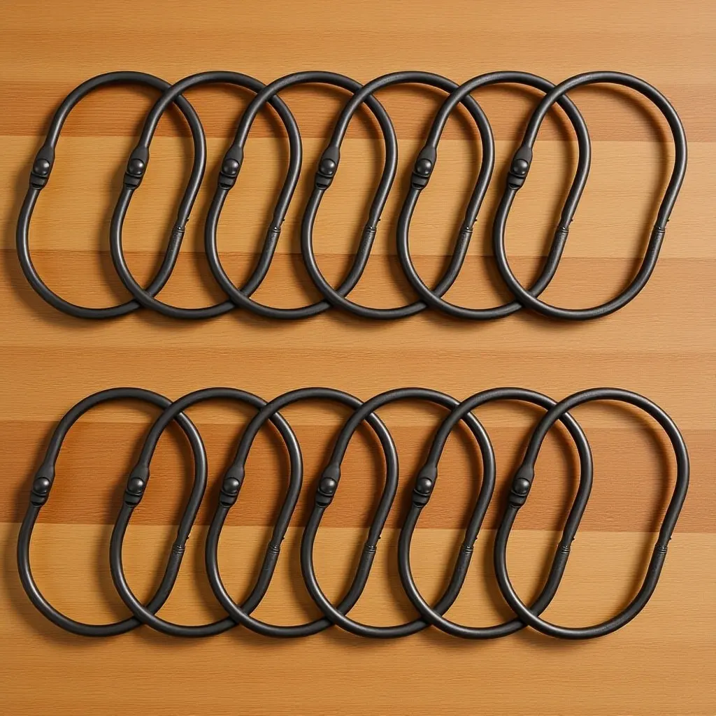 12Pcs Hanging Shower Curtain Rings Metal Oval Strong Sturdy Easy Slide Replacement Hooks for Bathroom Curtain Rod view 6
