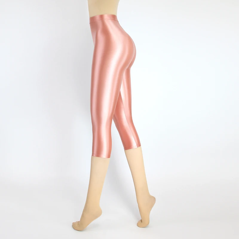 Satin Silky Smooth Women Pants Sexy Tight High Waist Gloss Pants Capris Yoga Sports Joggers Sweatpants Women Pants Bottoms image 3