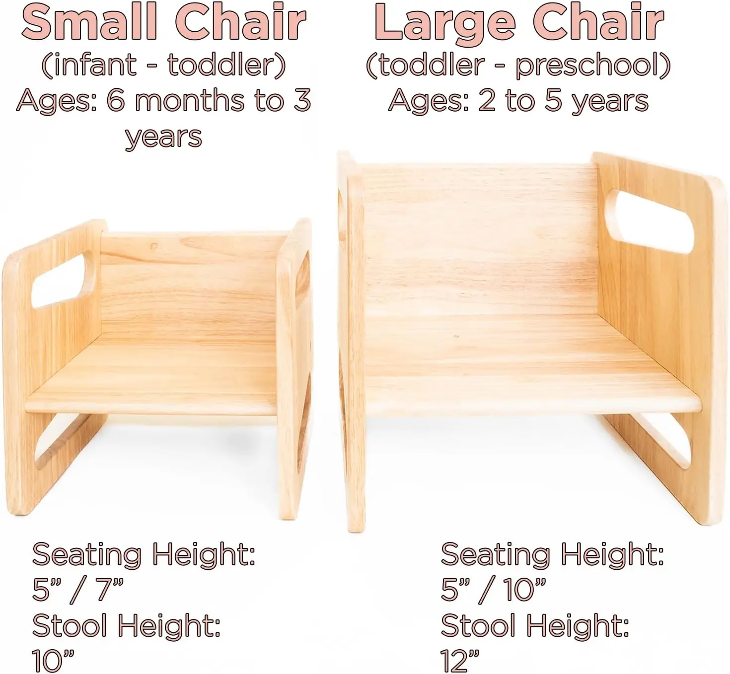 

Montessori Weaning Table And Chair Set - Solid Wooded Toddler Table - Cube Chairs For Toddlers - Real Hardwood - Kids