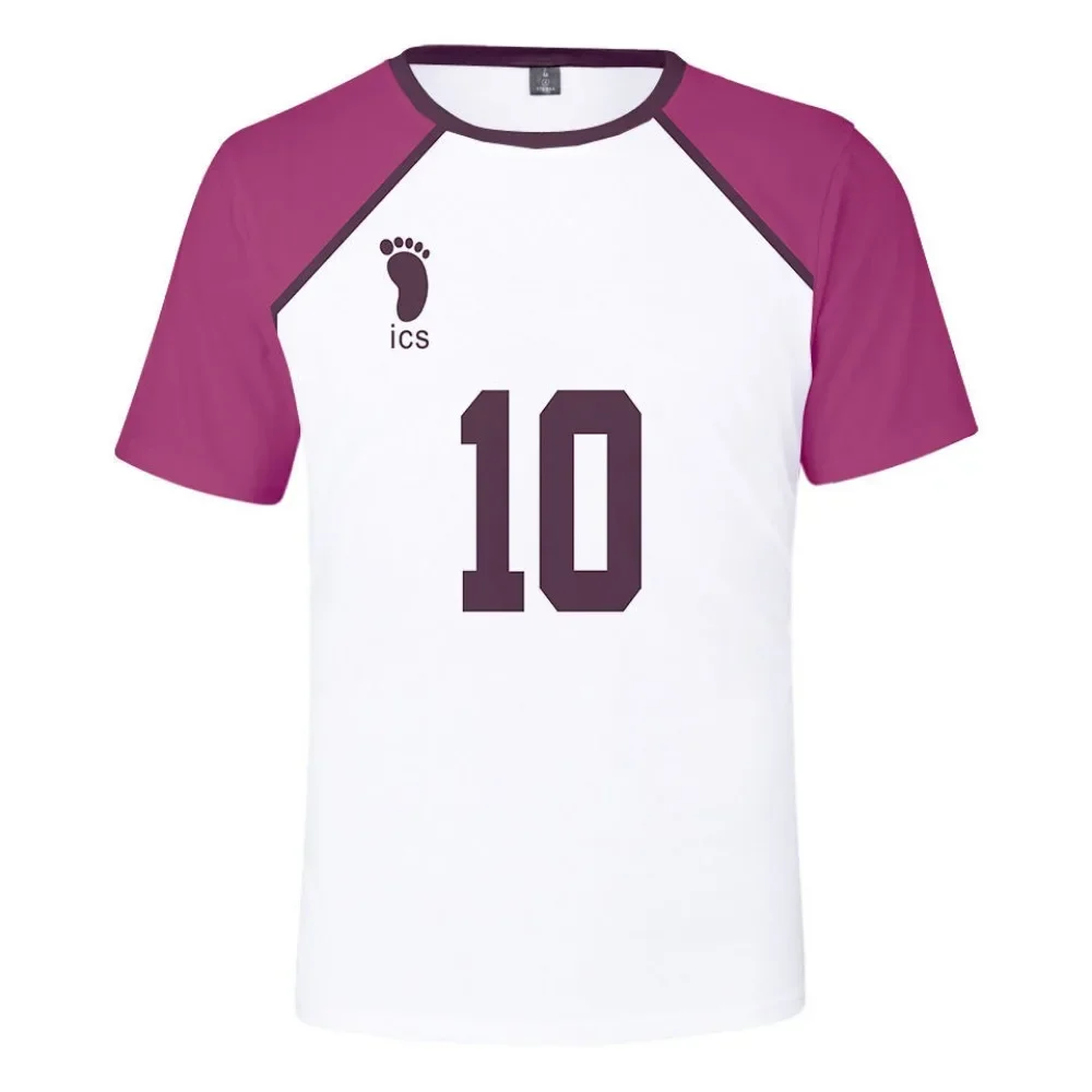 

Volleyball Junior Shiratorizawa Academy Cos Short-sleeved T-shirt Niushima Joli Anime with The Same Peripheral 3D Sports Jersey