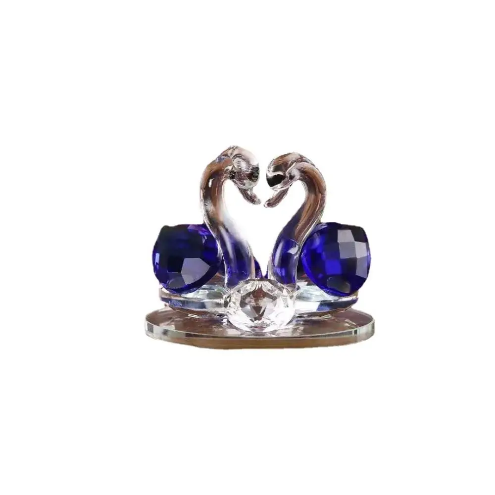 Beautiful Glass Home Decoration, Cute Swan Statue, Home Decoration, Dining Table Family Collection Gift, Home Crystal Decoration view 4