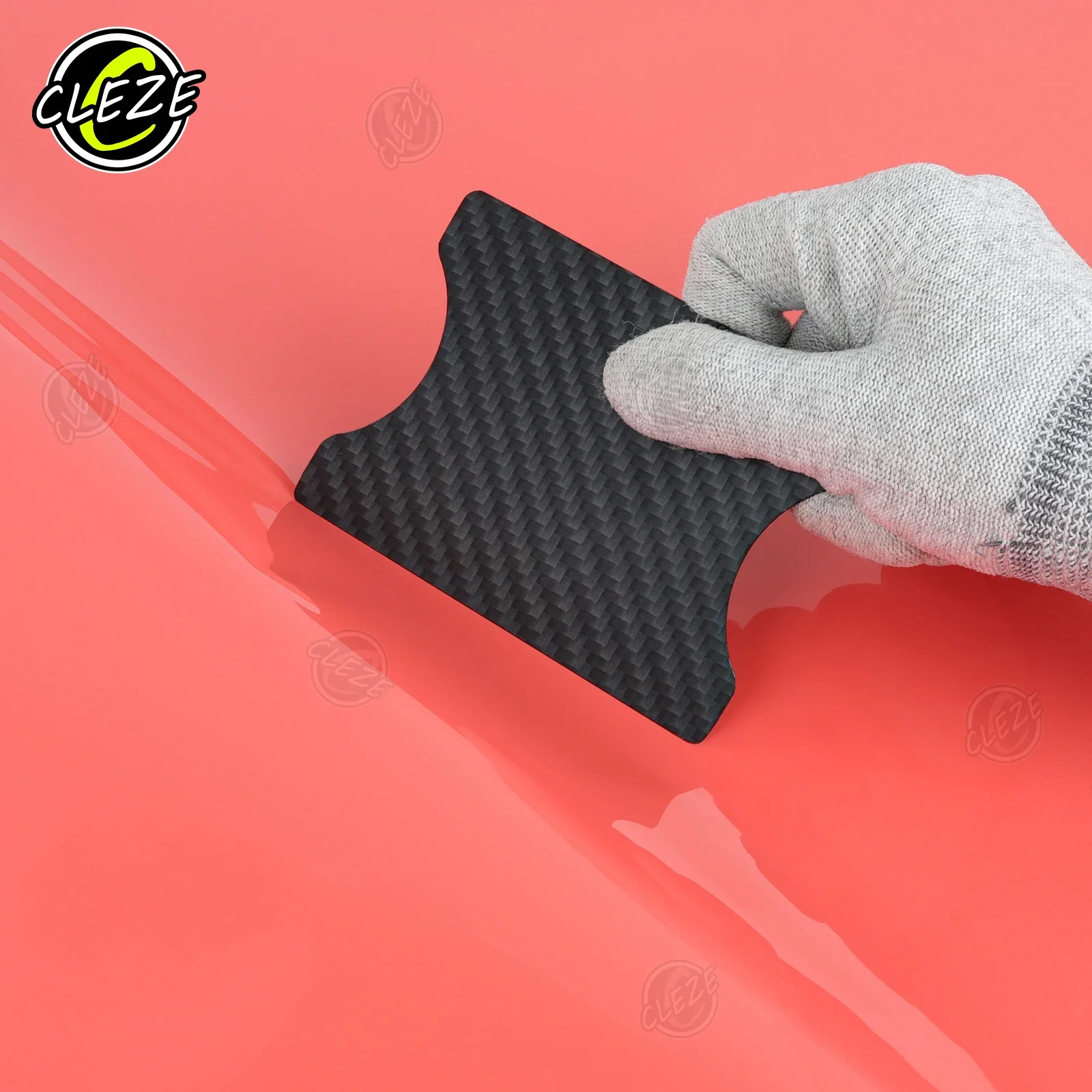 CLEZE Carbon Fiber Squeegee Ultra Thin Water Removal Wiper for Vinyl Wrap PPF Window Tint Film Installation Scraper Tool