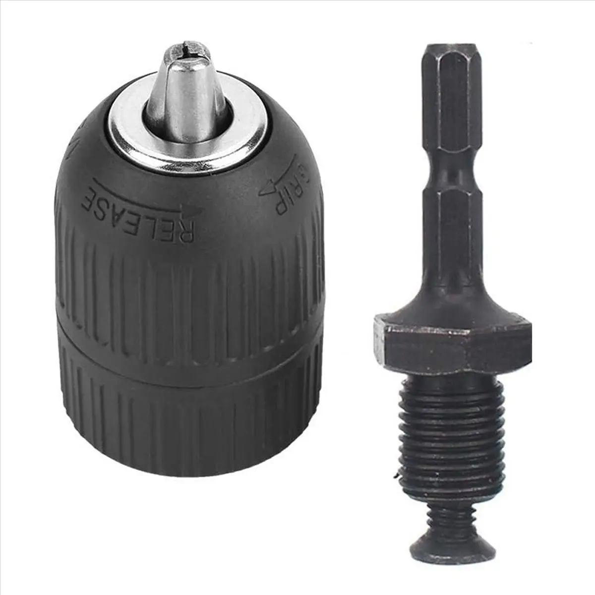 Top Sale 2 Pieces of Hand-Tight Chuck Set Adapter Heavy Duty 10mm Keyless Drill Chuck with Adapter Hardware Tools