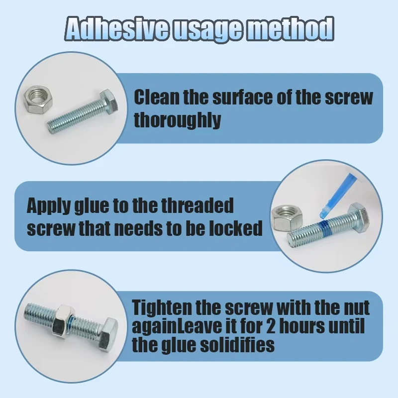 243 271 50G Schraubensicherungsmittel Anaerober Klebstoff Anti-Lockerung Schraubenkleber Gewindesicherungsmittel Dichtmittel für Metallbolzen Muttern Reparaturwerkzeug – Detail 9