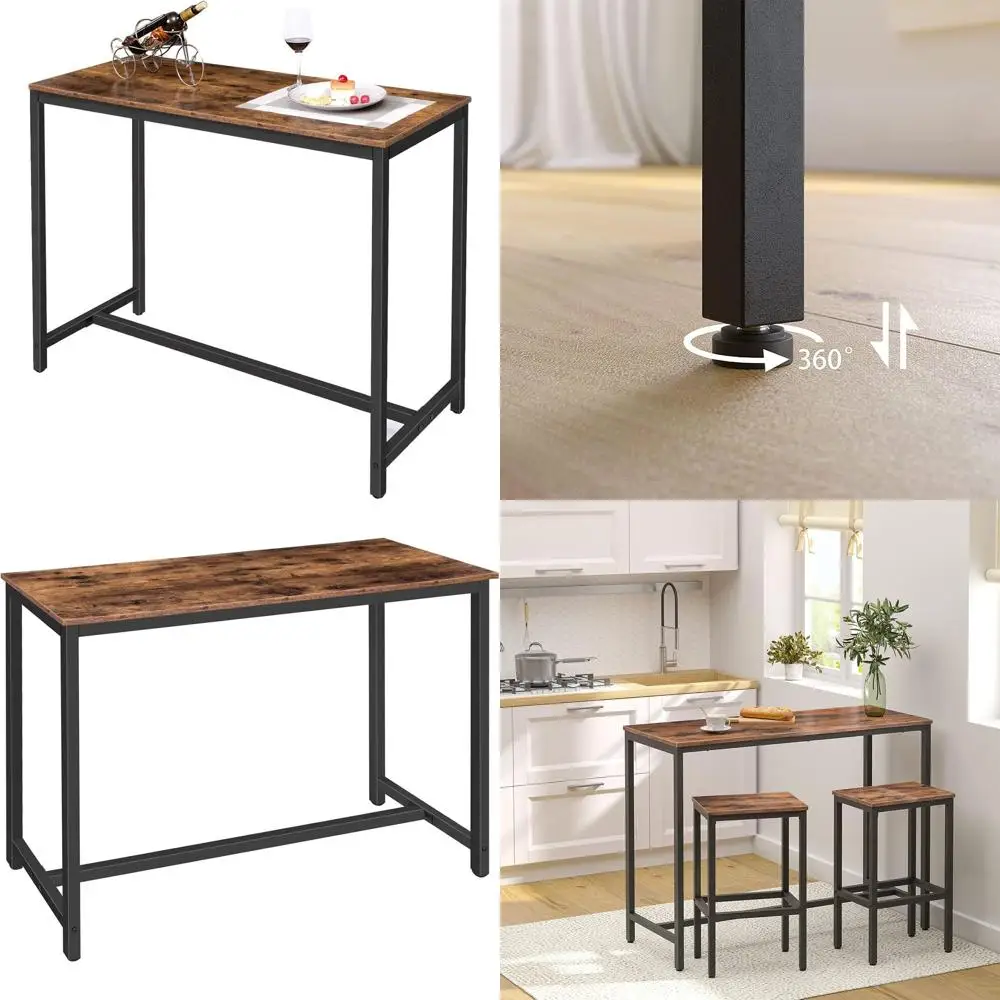 

Rustic Brown Industrial-Style 47.2 Counter Height Dining Table for Kitchen and Living Room, Easy Assembly, BF50BT01