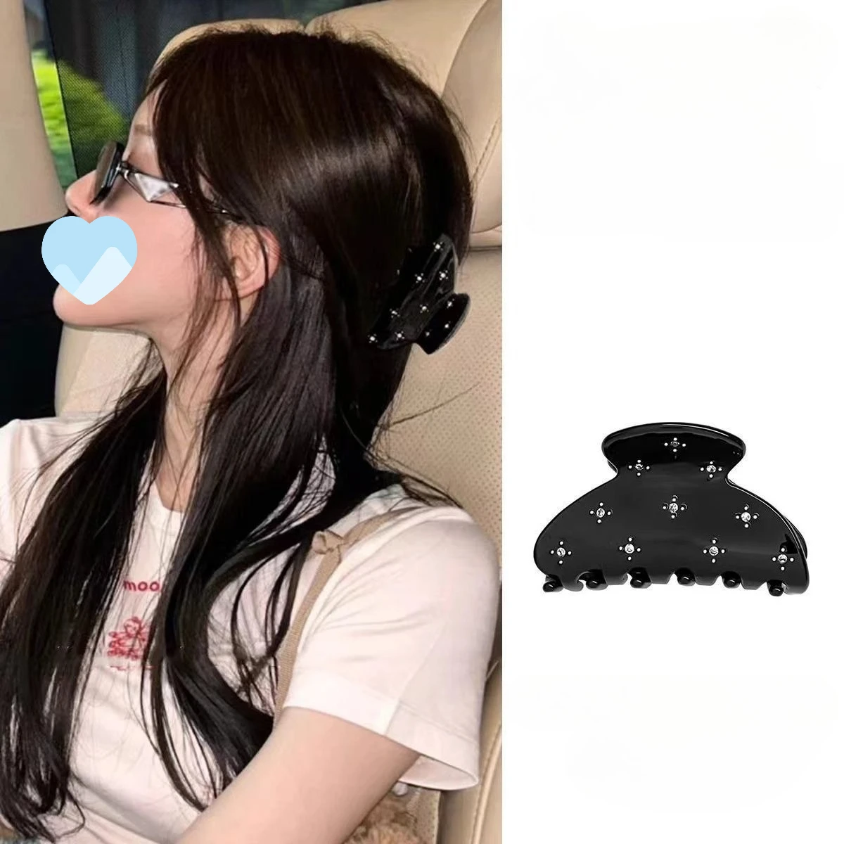 

Fashion 6cm Black Hair Clip High-end Creativity Style Grab Clip Hair Accessory Hair Claw for Women Girls