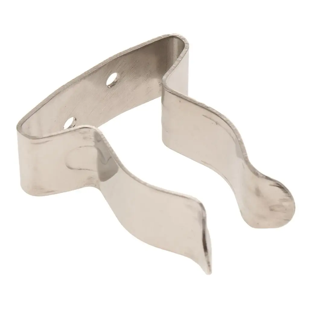 Silver Stainless Steel Tube Holder Boat Hook Spring Clamp Holder Bracket Clip,