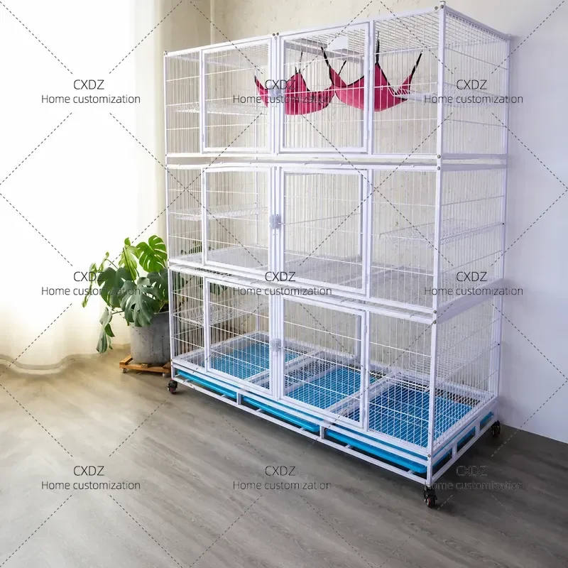 Free Shipping 3 Tier Large Cat Cage Dog Kennel Pet House Multi Level Cat Villa Breeding Enclosure Indoor Outdoor Pet Nest