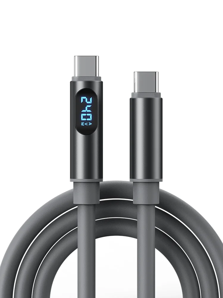 NNBILI USB-C zu Typ-C Kabel mit LED-Anzeige Typ-C Schnellladekabel PD 240W Ladekabel für iPhone 16 17 Pro Macbook Pixel