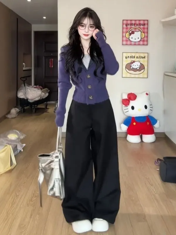 

Korean Sle Lazy Faion High End Knitted Sweater Slim Fit Autumn New Design Unique Online Exclusive Long Sve Warmth Heating