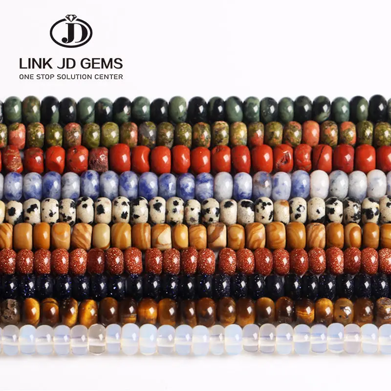 6x4mm Natural Stone Yellow Tiger Eye Agate Jade Abacus Shape Beads Flat Loose Spacer For Jewelry Making DIY Necklace Bracelet
