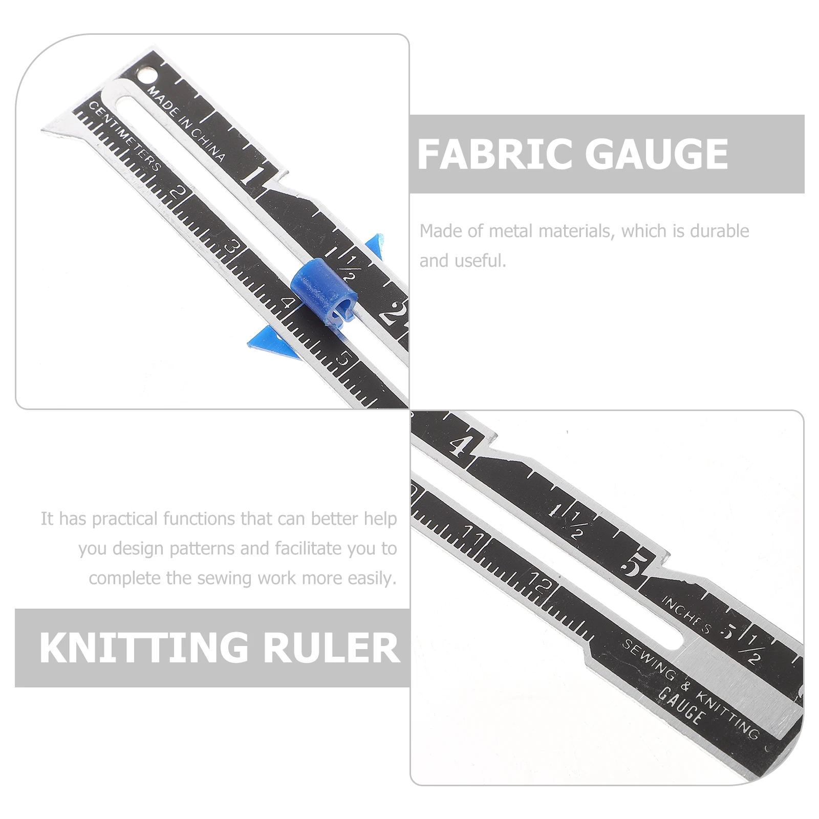 

12 Pcs Quilting Handmade DIY Ruler Sewing Gauge Knitting Aluminum Alloy Tshirt Guide