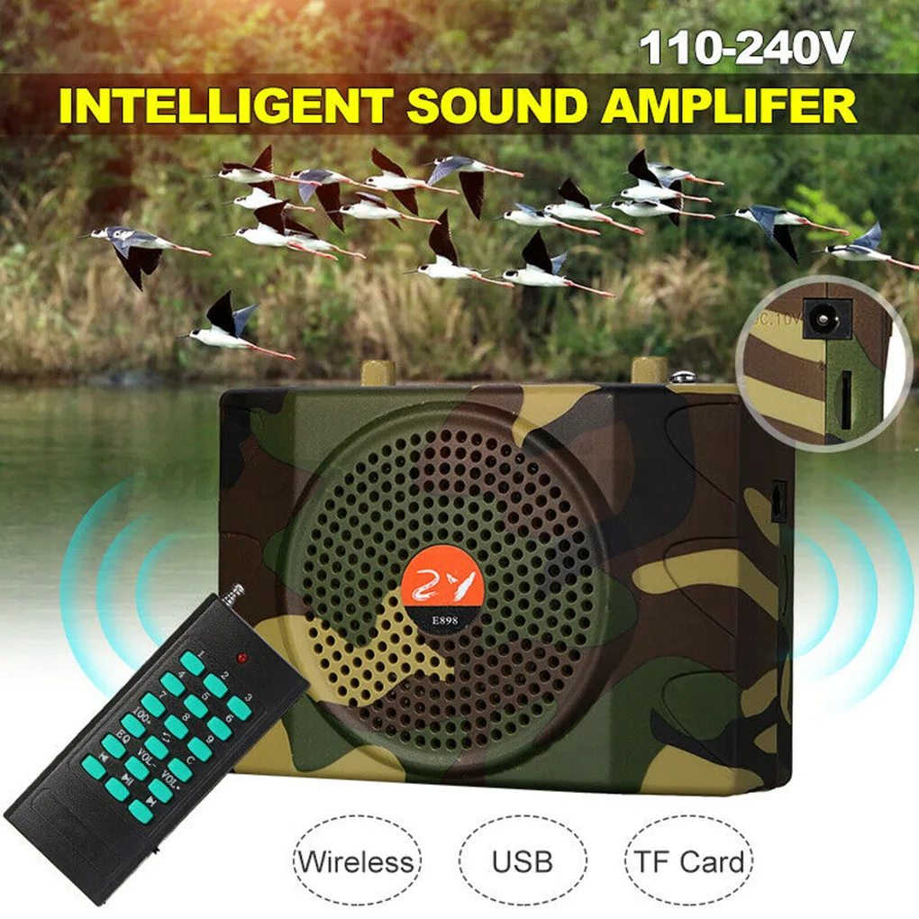 Portable Remote Control Amplifier Professional Small Sound Amplifier Bait Call Speaker Hunting Tool Sound Amplifier EU Plug New