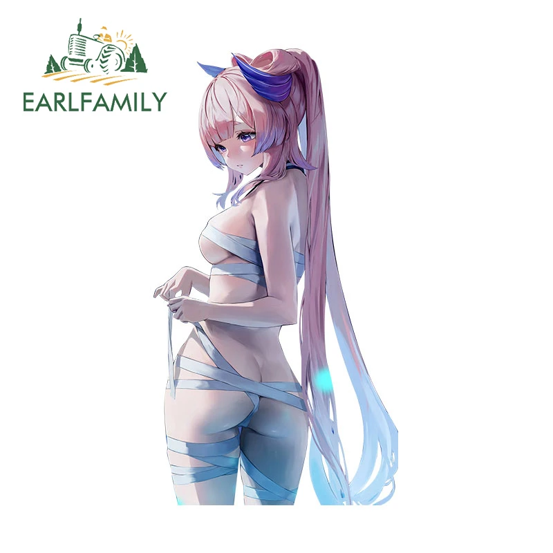 EARLFAMILY 13cm X 7cm Genshin Impact Sangonomiya Kokomi Anime Car Stickers Sunscreen NSFW Rearview Mirror Decal Racing Decor