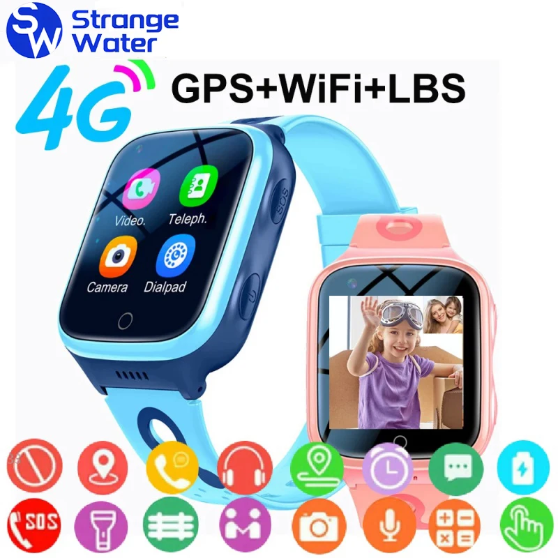 

Смарт-часы 4G для детей, GPS, Wi-Fi, 1000 мАч, трекер видеозвонков, местоположение, SOS-монитор сзади, телефонные часы, умные часы, подарки для детей