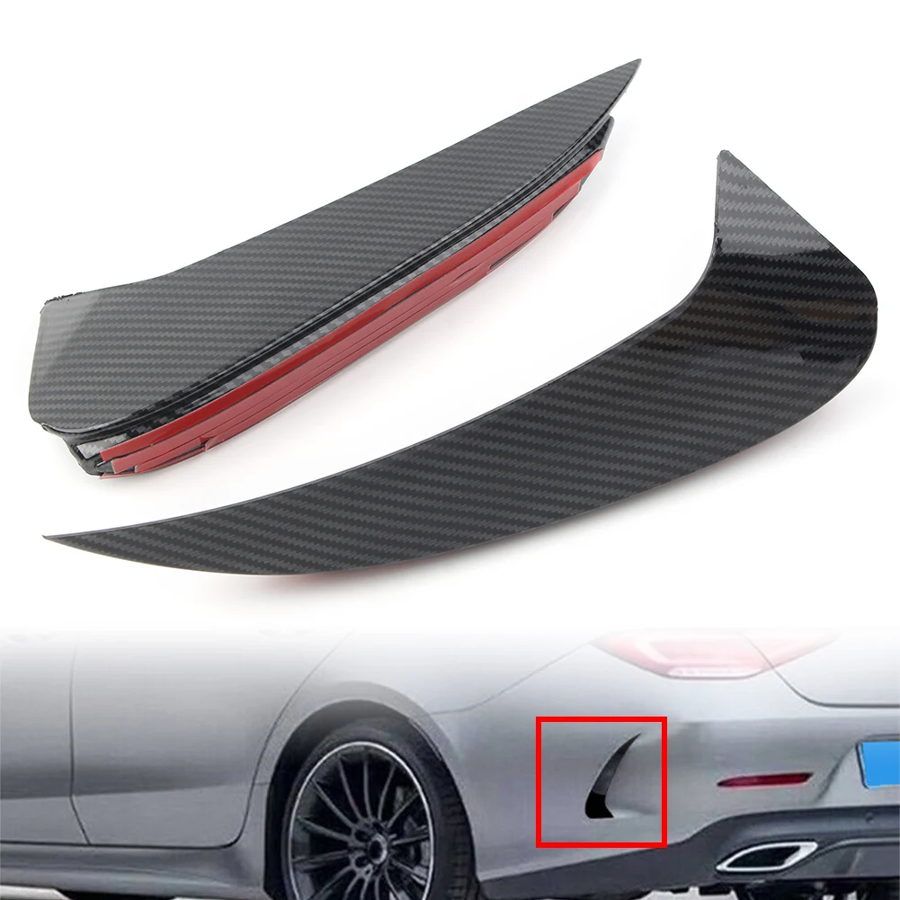 

Car Carbon fiber Styling Rear Bumper Splitters Bodykit Fins For Mercedes Benz CLS C257 CLS53 AMG 2018 2019 2020 ABS 2PCS