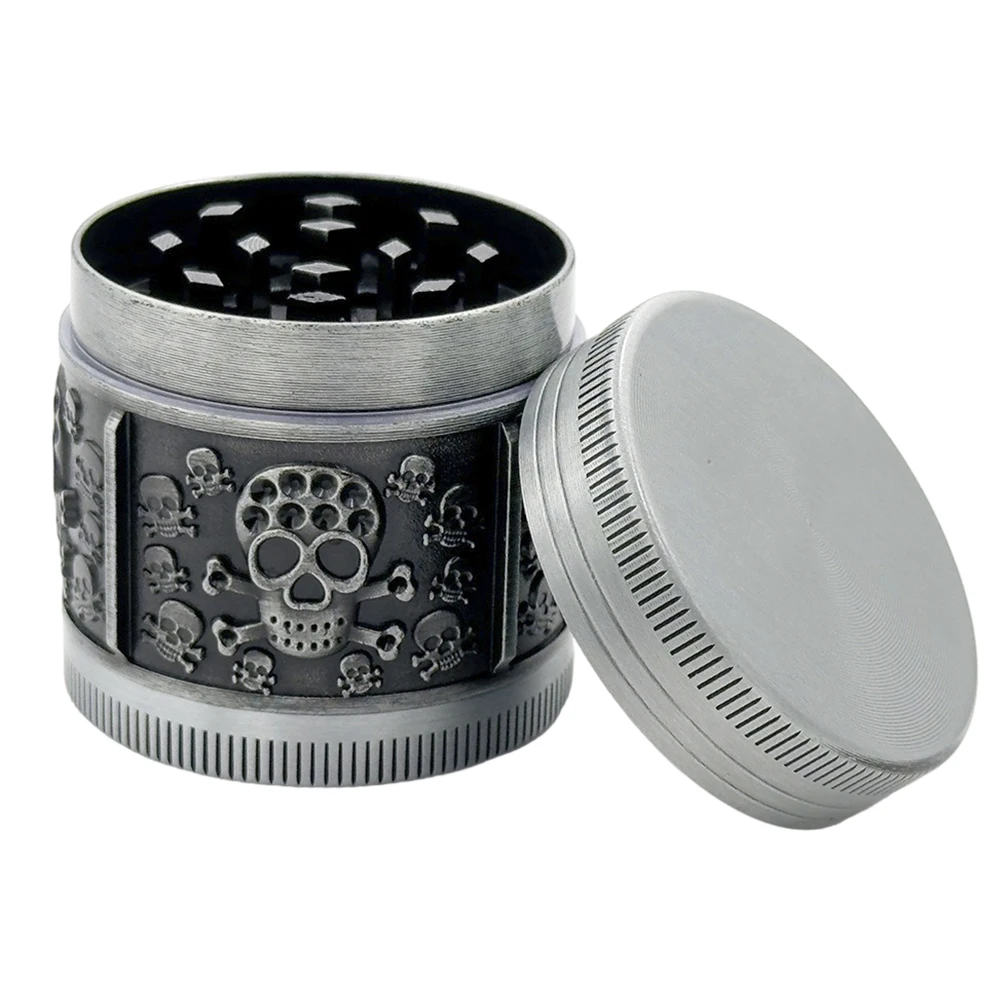 

Skuller Tobacco Grinder 4 Layers 40mm Manual Metal Spice Herb Crusher Cutter Manual