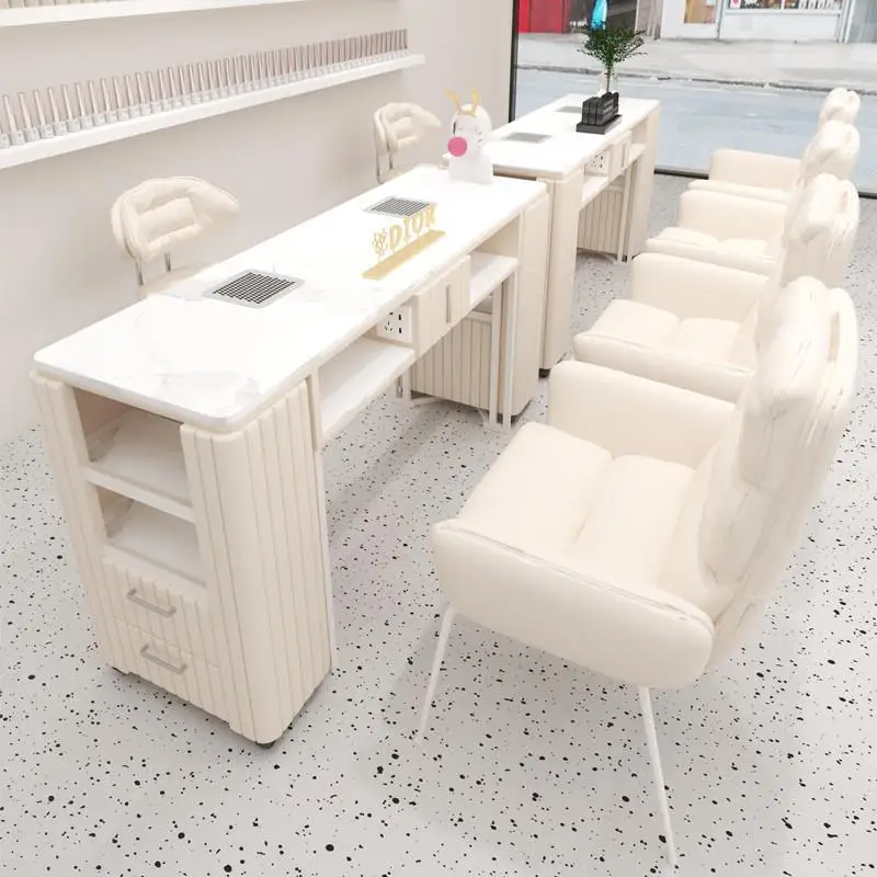 

Simple Modern Manicure Table Nordic Design White Easy Clean High Quality Nail Desk Aesthetic Makeup Tavolo Unghie Furniture