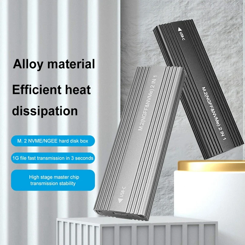 10gbps NVME/SATA Dual Protocol SSD Enclosure SSD Case Box USB 3.1 tipo a M.2 NGFF Pcie SSD custodia esterna