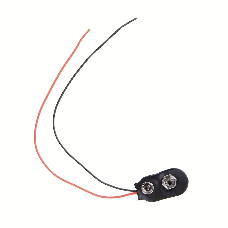 10Pcs 9V Battery Clips 15cm Cable Connection Buckle Battery Clip Connector Hard Shell Type