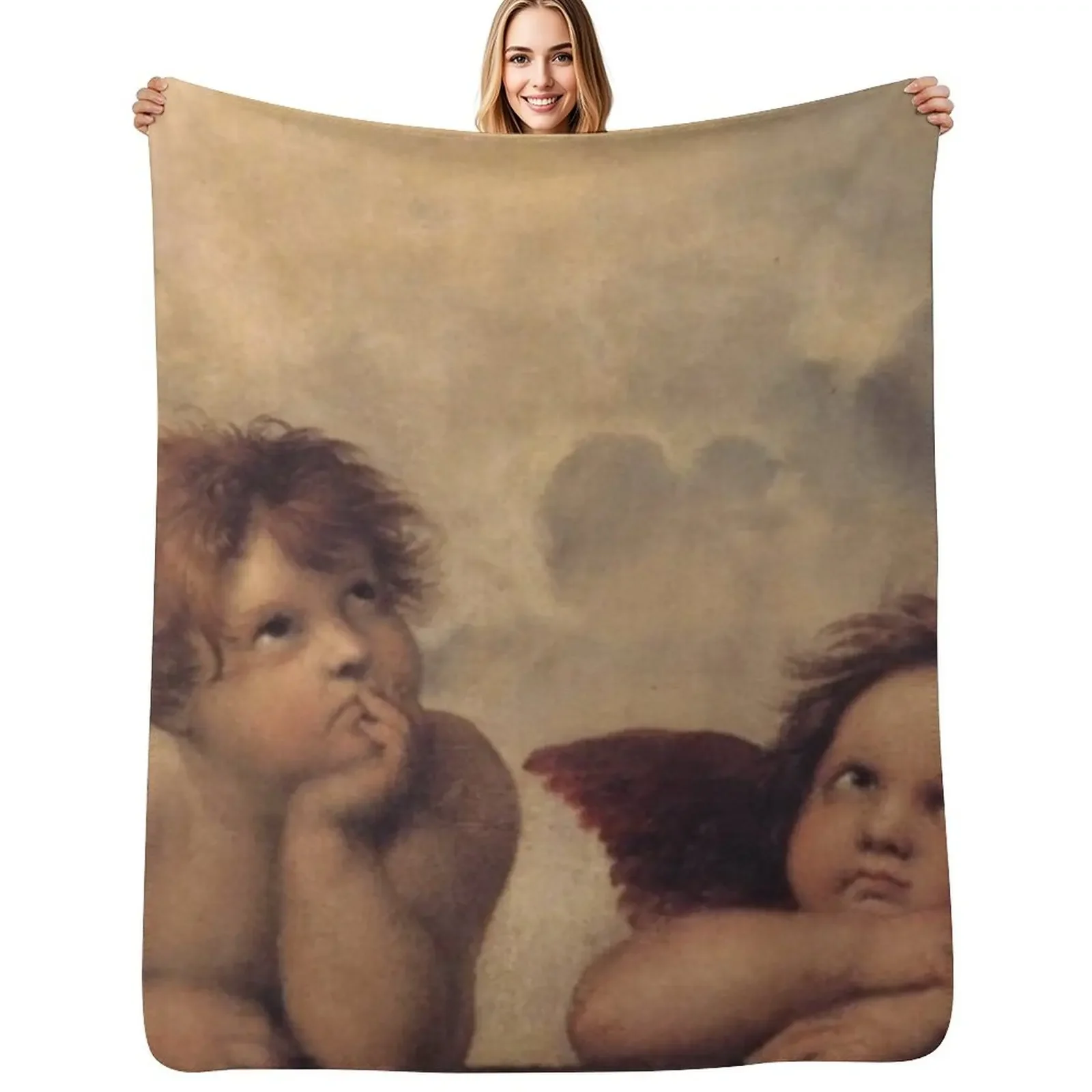 

THE SISTINE MADONNA (detail) - RAPHAEL Throw Blanket Soft Beds Blankets For Baby Quilt Blanket