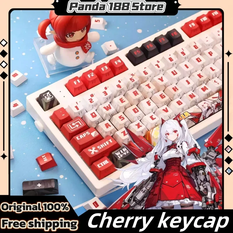 

Isabella Themed Keycaps 128 Keys Cherry Profile Pbt Thermal Sublimation Side Engraved Translucent Customized Anime Keycaps