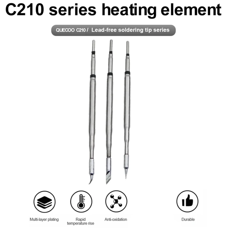 C210 Series Integrated Soldering Iron Tips And Heating Core Efficient Heat Conduction Temperature Recovery For C210