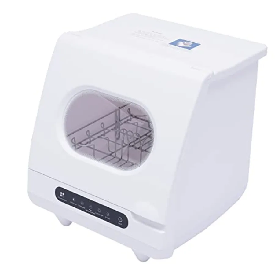 

Portable Countertop Mini Dishwasher 1200W with 5L Builtin Water Tank 72C Hot Water 360 Rotating Spray Arm 5 Wash Programs Fully