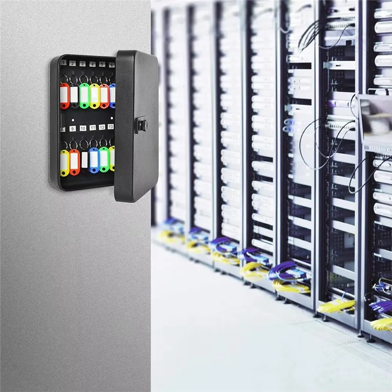 ABSQ-Combination Wall Mounted Code Lock Key Cabinet 36 Key Hooks Key Box Locking Key Organizer Security Lock Box