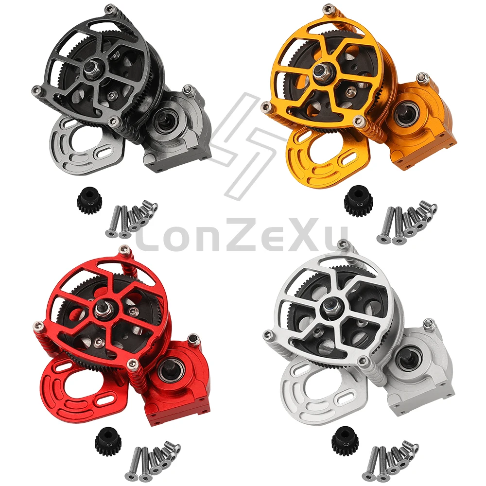 1:10 RC Crawler SCX10 All Metal Transmission/Center Gearbox with Motor Gear for 1/10 Axial SCX10 Gear Box Upgrade Parts