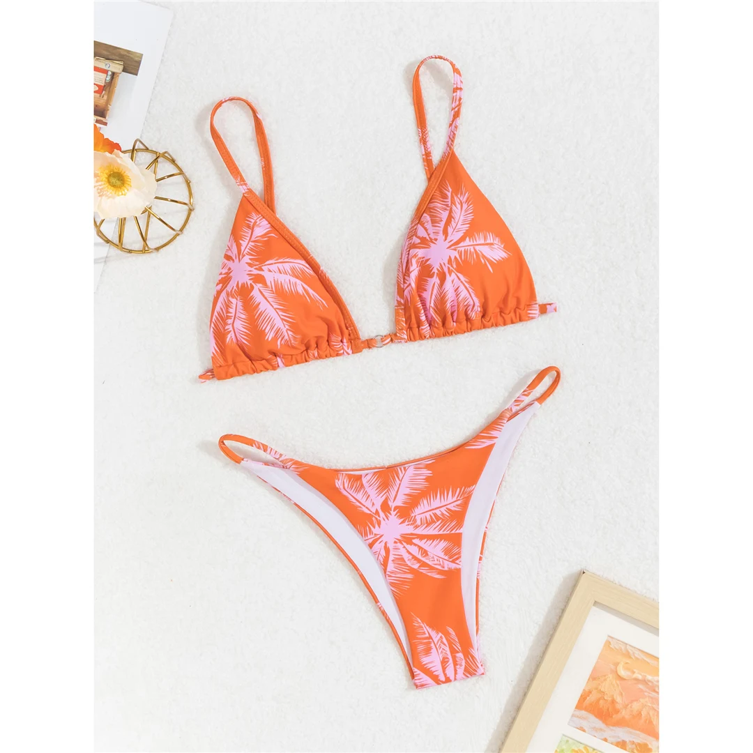 2026 Sexy bedruckter Bikini mit hohem Beinausschnitt und Polsterung, Damen-Badeanzug, zweiteiliger Bikini-Set, Badebekleidung, Badeanzug, Schwimmanzug V5854 – Detail 12
