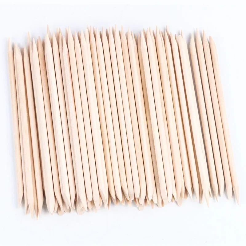 Double Ended Manicure And Pedicure Tools Disposable Good Quality Nail Art Manicure Wooden Factory Price Orange Wood Sticks