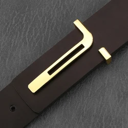 Casual T Letter Belt Men High Quality Leather Smooth Buckle Personality Belt Young Men Fashion Casual Cowhide Ceinture Homme