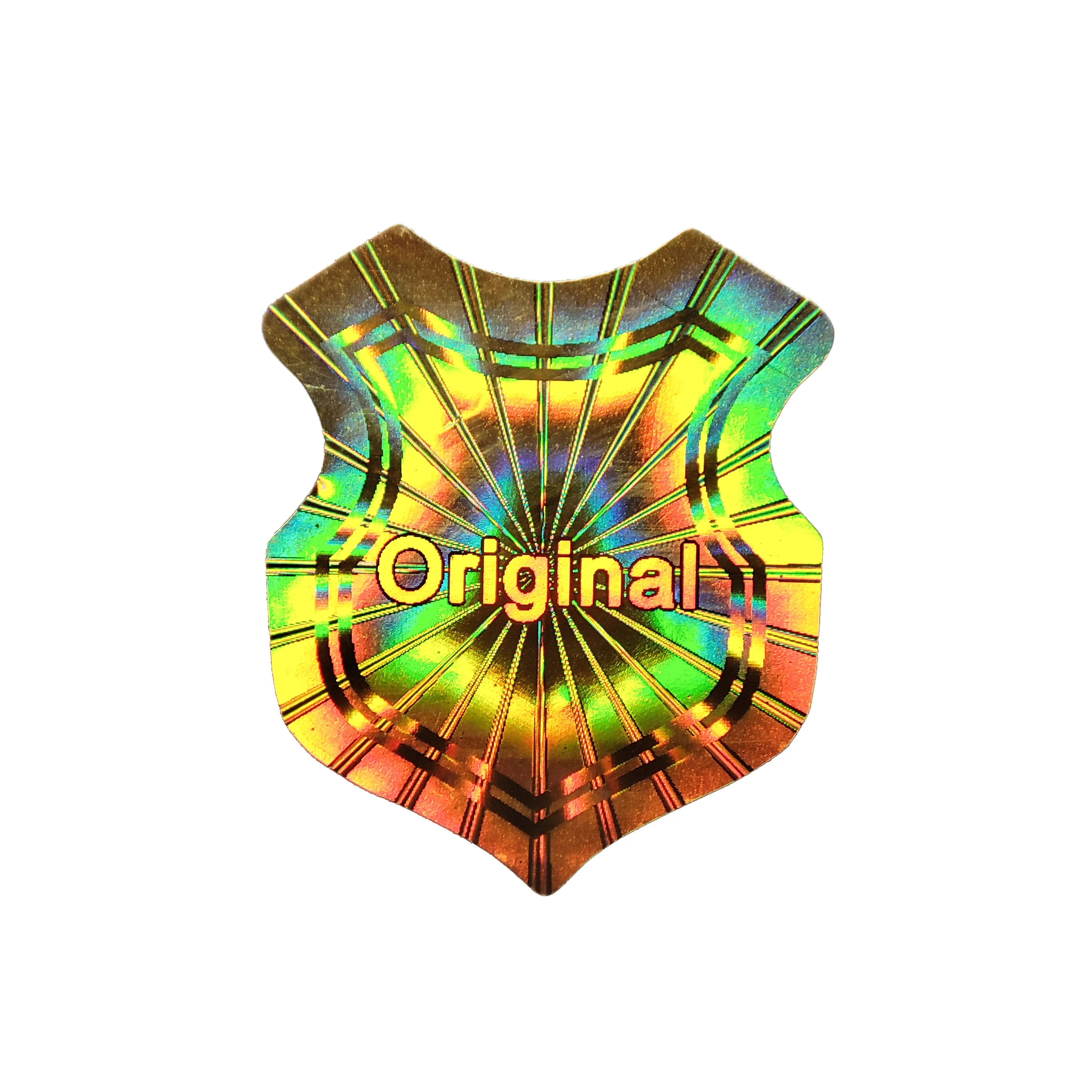 100pcs Original genuine anti-counterfeiting warranty invalid Safety seal 3D Gold Holographic Shield label 16X19mm