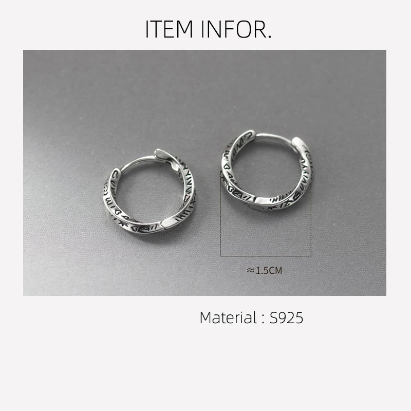 La Monada 1.5cm Woman Hoop Earrings Silver 925 Retro Twisted Geometry Fine Jewelry 925 Sterling Silver Earrings For Women Hoops