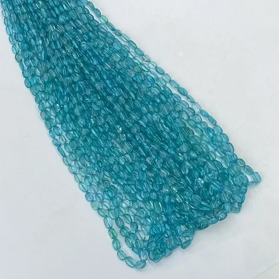 

Wholesale Natural Light Color Blue Apatite Loose Beads Jewelry Making DIY Bracelet Necklace 38cm Manufacturer for Woman for Gift