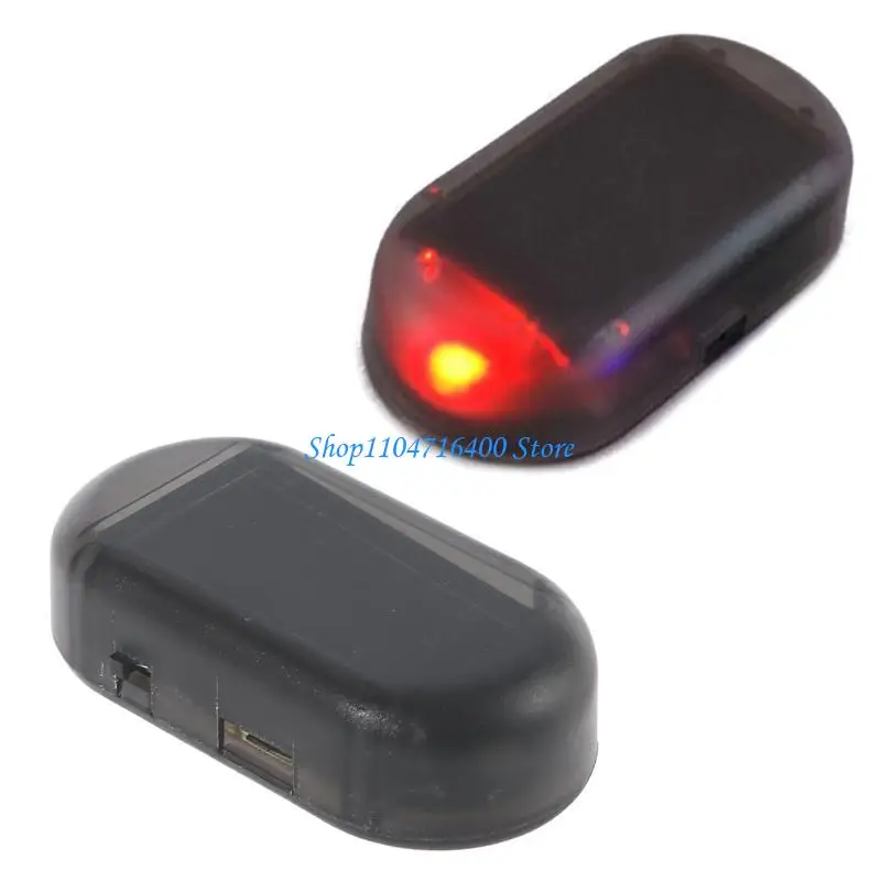 

y1gd Car Fake Security Light Solar Power Simulated Dummy Alarm Wireless Warning Antitheft Caution Lamp LED Flashing Imitation