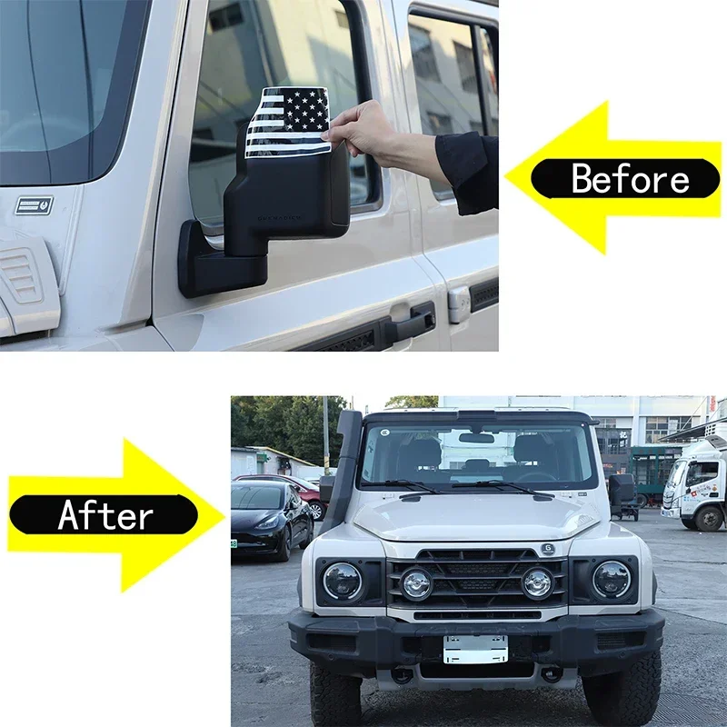 2PCS PVC Car Styling Rear View Mirror Reflector Sticker For Ineos Grenadier 2020-2026 Side Mirror Anti Scratch Vinyl Accessories