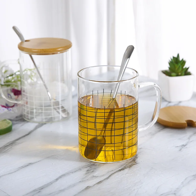 [Lovol ceramics] tazza di vetro a righe tazza di acqua ad alto contenuto di borosilicato tazza di linea nordica