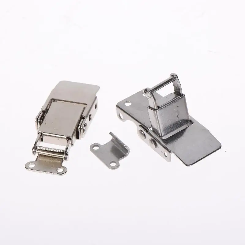 Metal Spring Toggle Latch Lock Non-Slip Toggle Sturdy Hasp Clasp with Screws for Jewelry Chest Luggage Handmade Gift Box