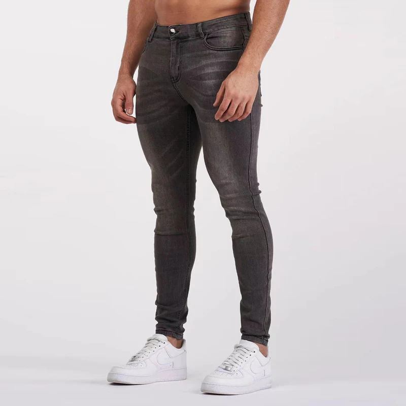 Heren Skinny Jeans Effen Kleur Hoge Stretch Denim Broek Casual Dagelijks Voor Office Party Mannen Cowboy Broek