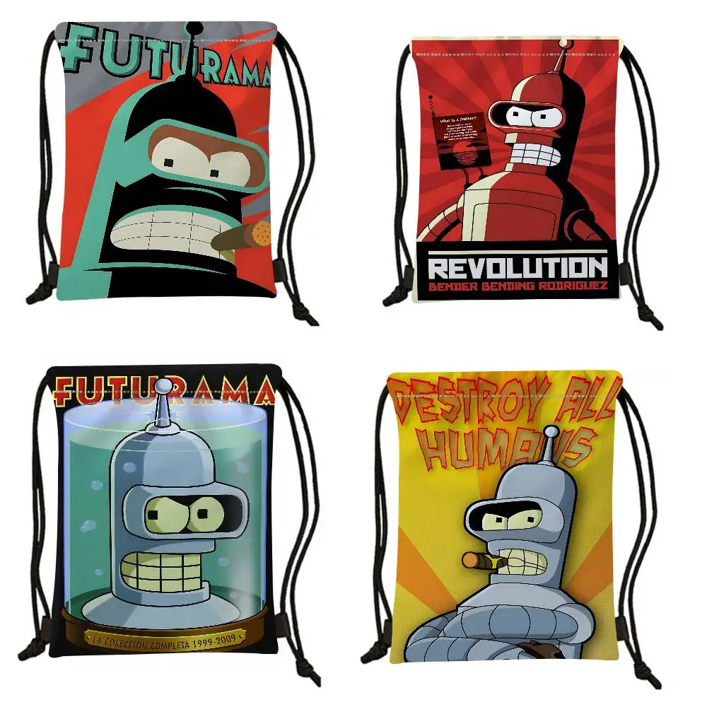 Mochila clásica F-Futurama B-Bender con cordón, bolsa de gimnasio deportiva para mujeres y hombres, mochila de compras, mochila con cordón personalizada