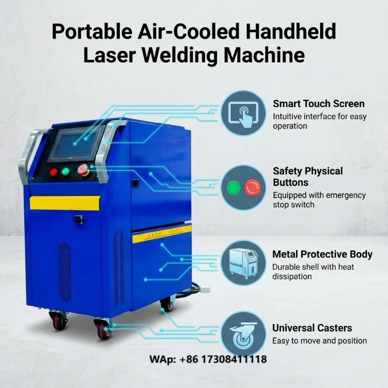 1200W Handheld Fiber  Welder Air Cooled Portable  Welding Machine for Stainless Steel square Tube