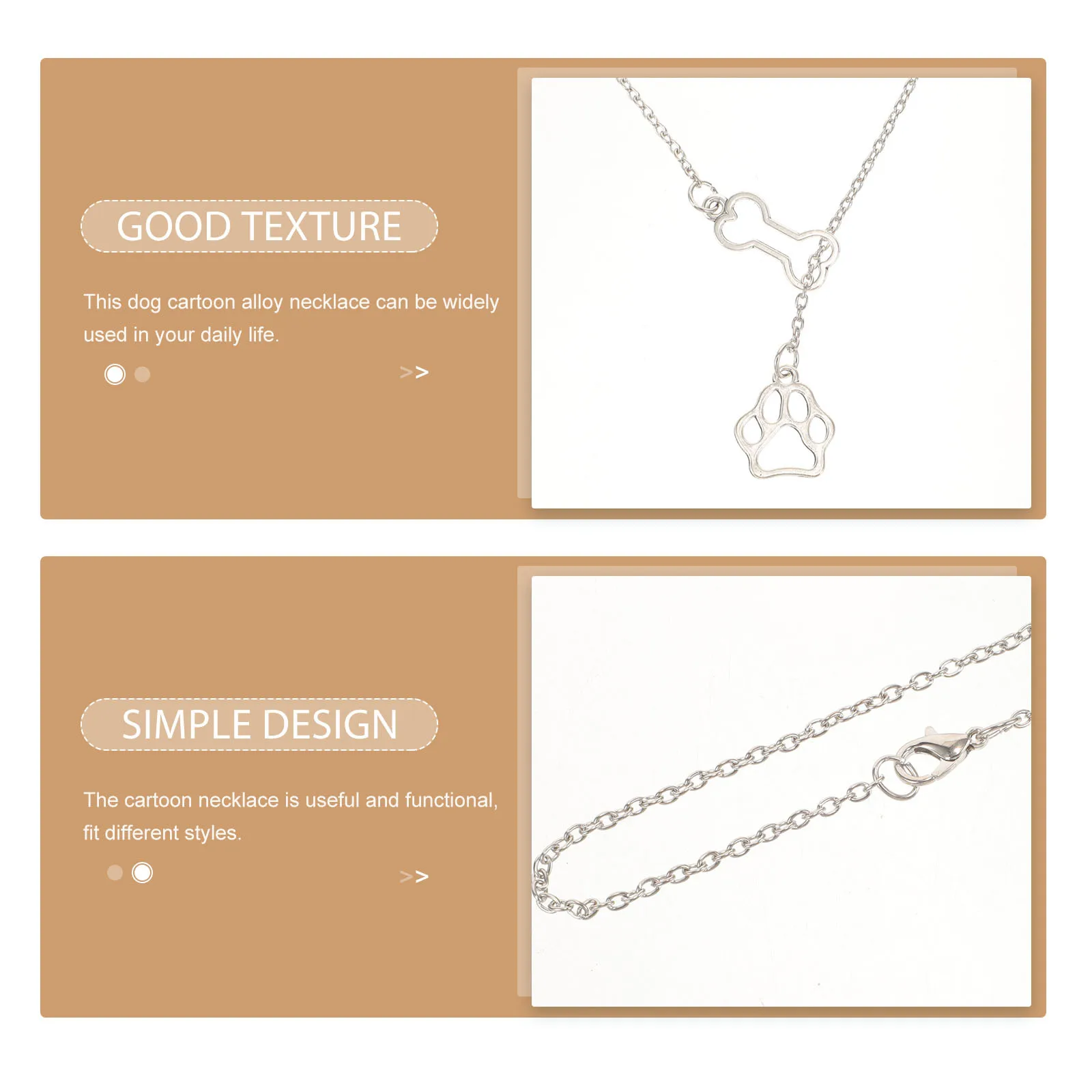 

Dog Cartoon Necklace Alloy Small Pendant Lightweight Creative Decorative Jewelry for Dog Neck Alloy Cartoon Necklace
