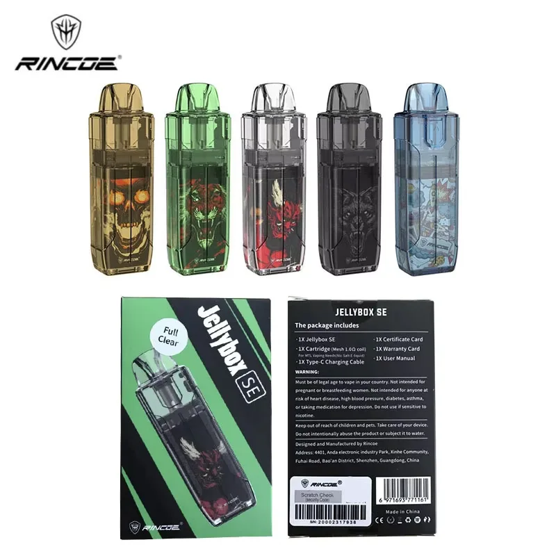3 szt./partia Zestaw Pod Rincoe Jellybox SE do Jellybox Nano Mesh Coil 1.0ohm Bateria 500mAh Elektroniczne papierosy